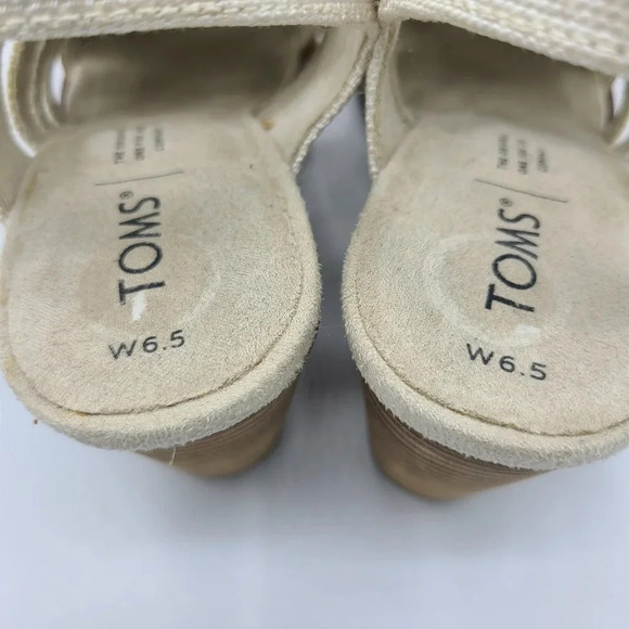 Toms Majorca NWOT Woven Suede Canvas Heels Sandals Honey Suede Yarn Dye 6.5 - Picture 13 of 14